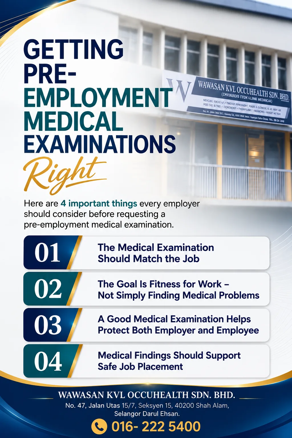 Pre-employment medical examination in Shah Alam